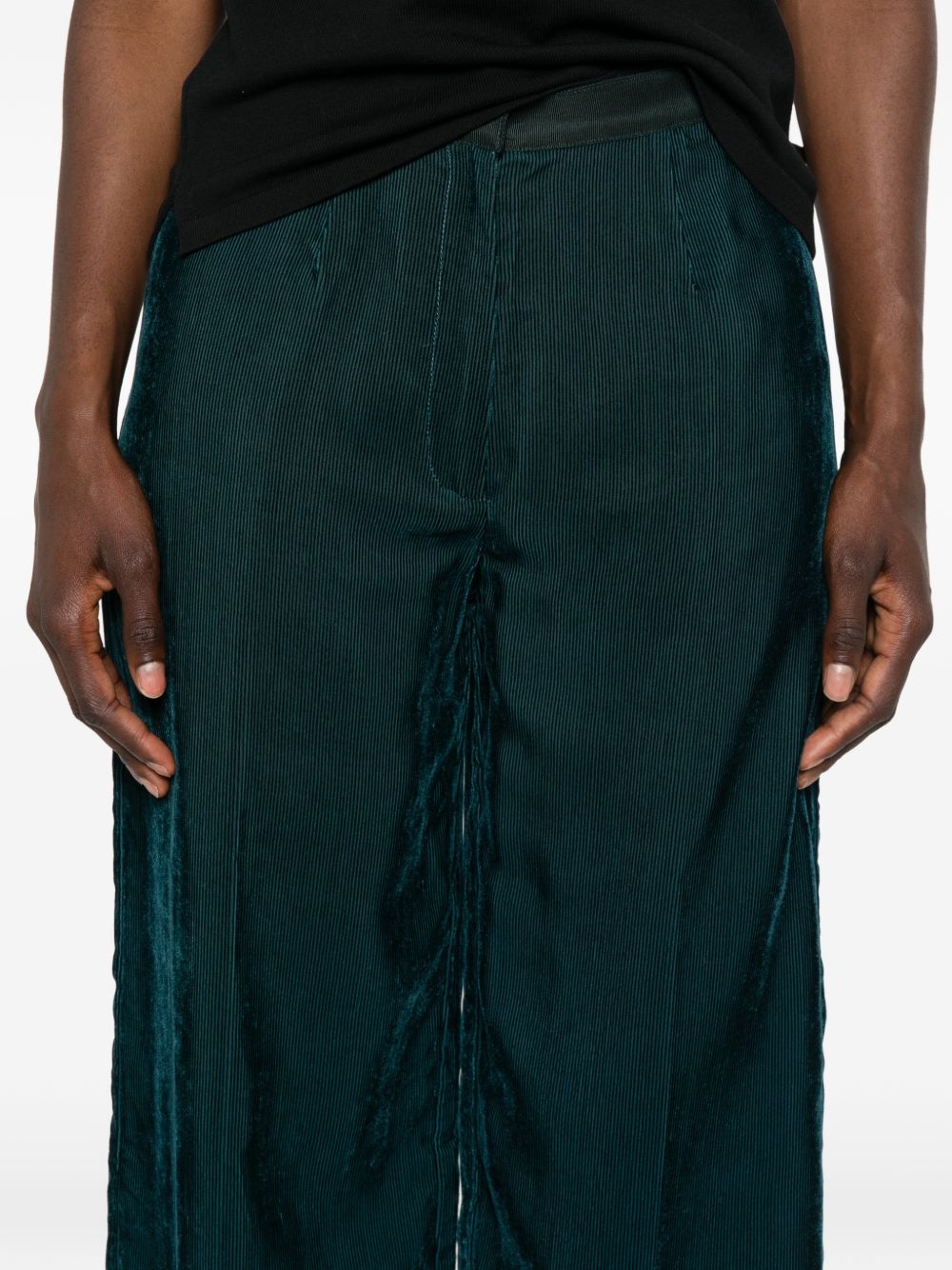VELVET HIGH-WAISTED TROUSERS