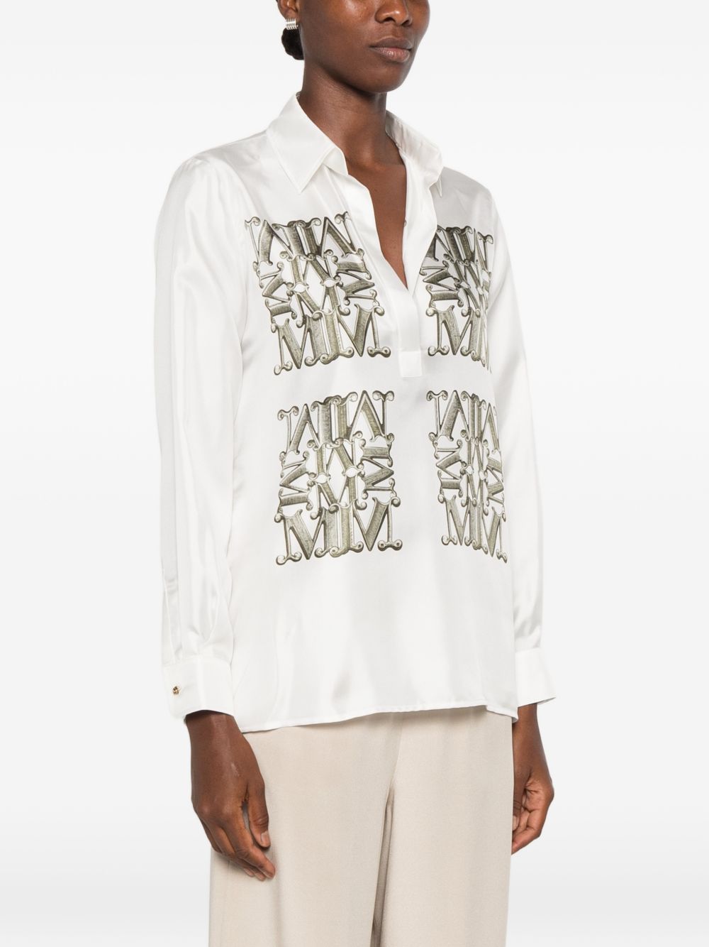 LOGO PRINT SILK SHIRT
