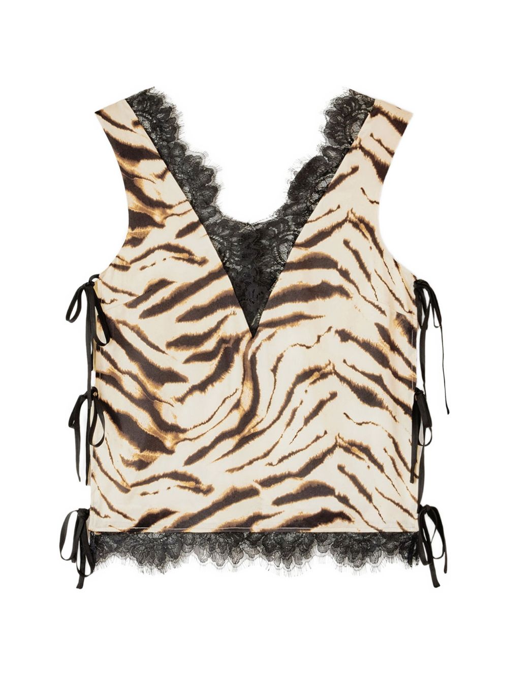 ZEVRA PRINT V-NECKED TOP