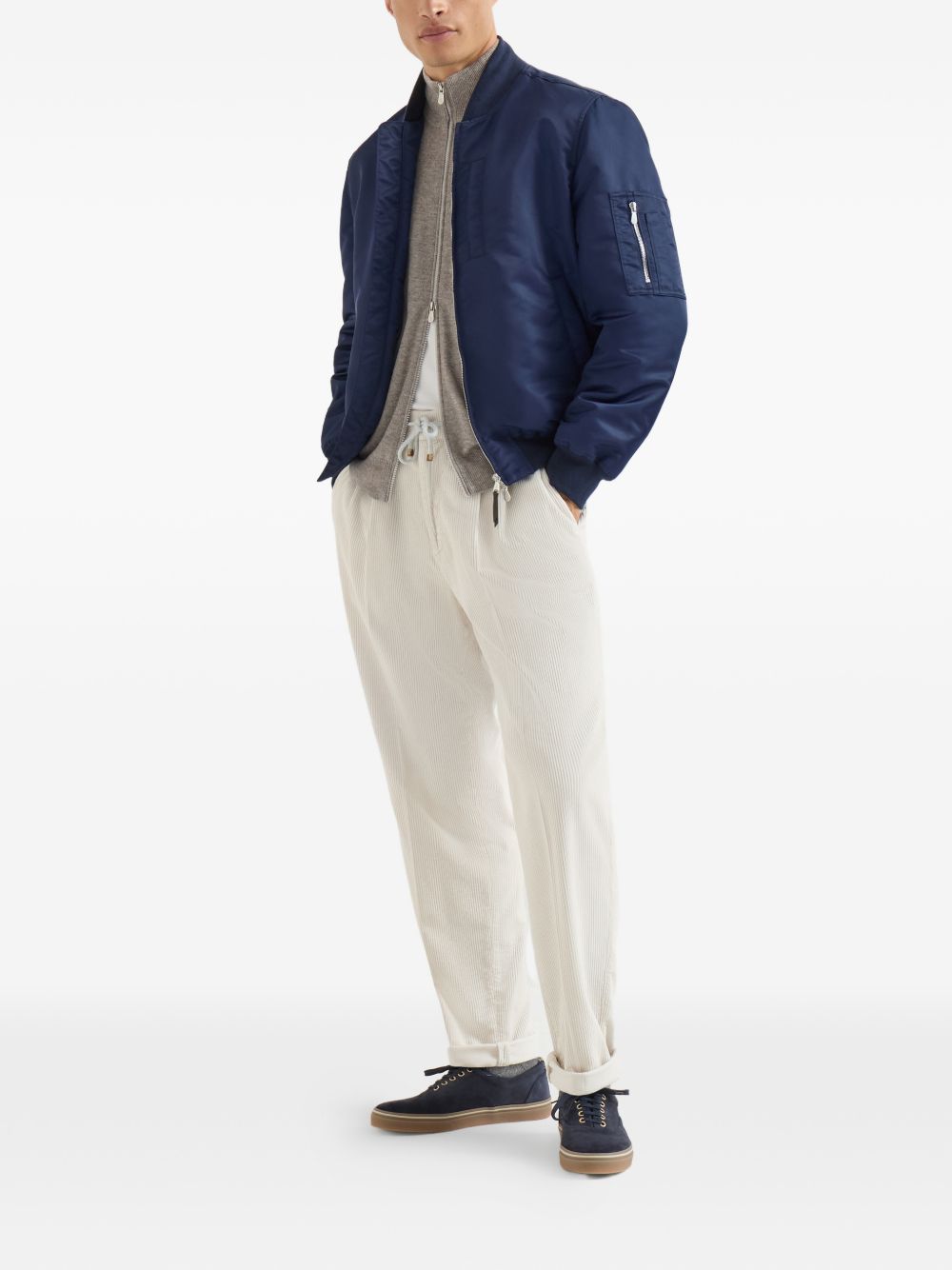 CASHMERE ZIPPED CARDIGAN