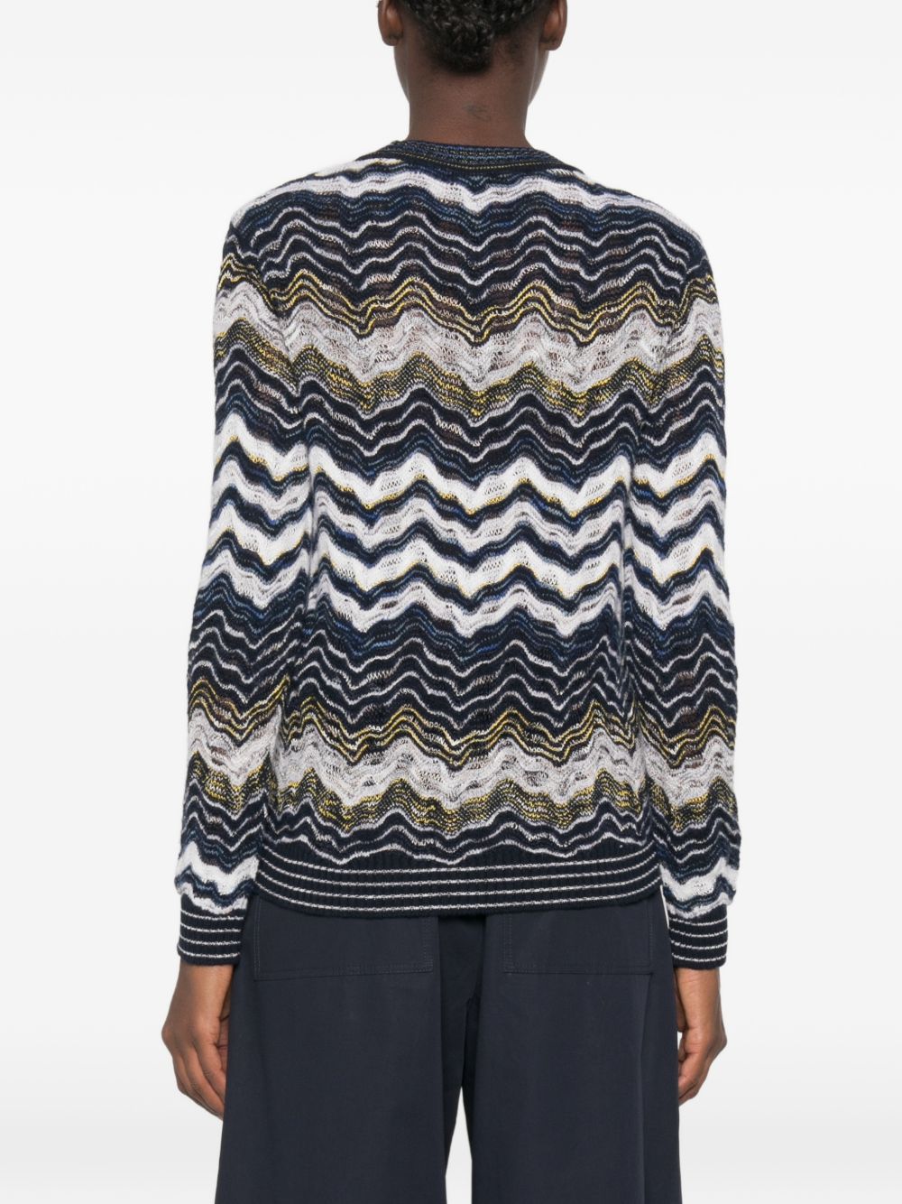 ZIG ZAG MOTIF WOOL SWEATER