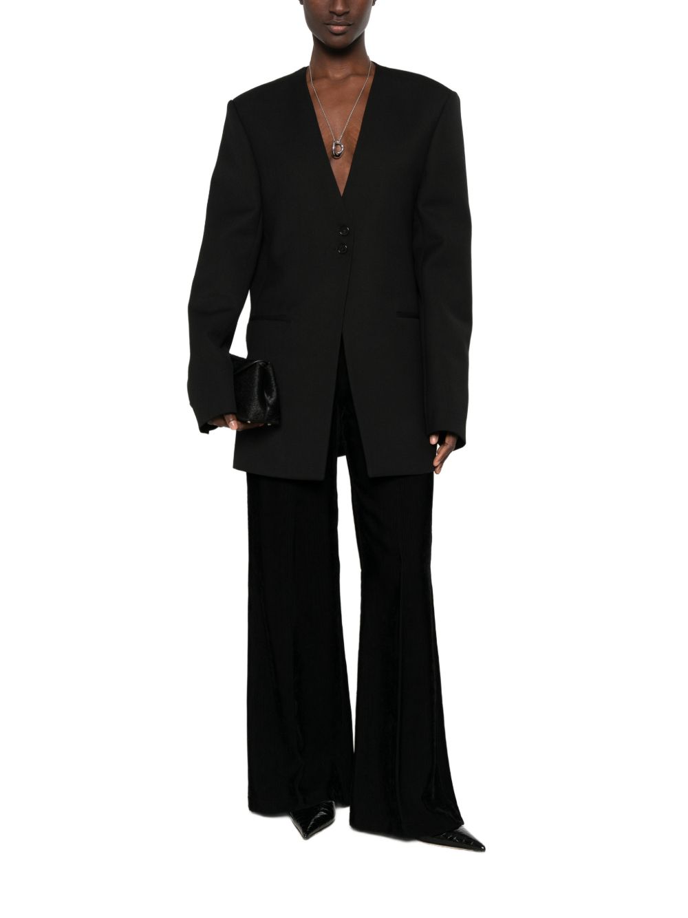 VELVET FLARED TROUSERS