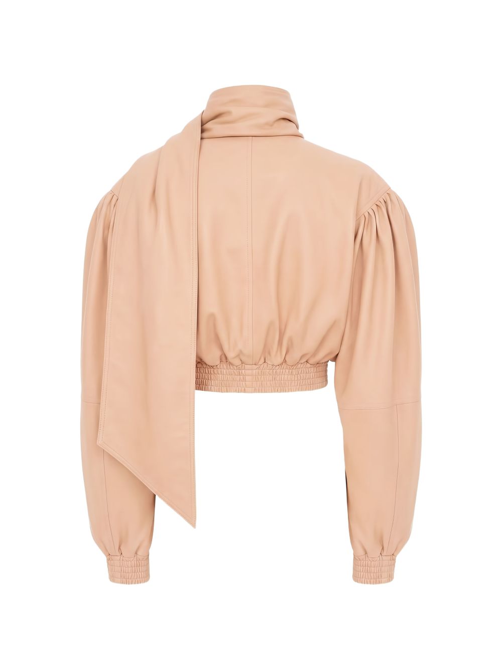 SCARFED LEATHER JACKET