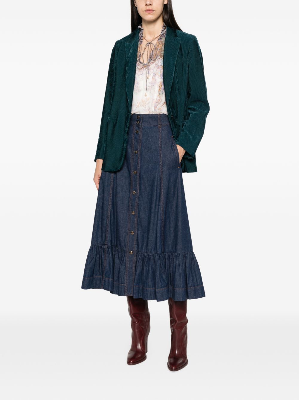 VELVET SINGLE-BREASTED JACKET