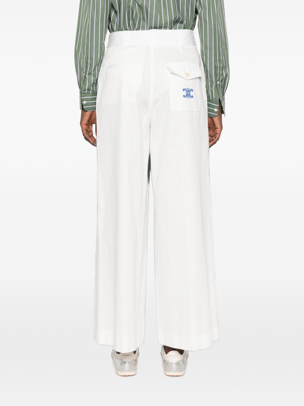 COTTON WIDE-LEG TROUSERS