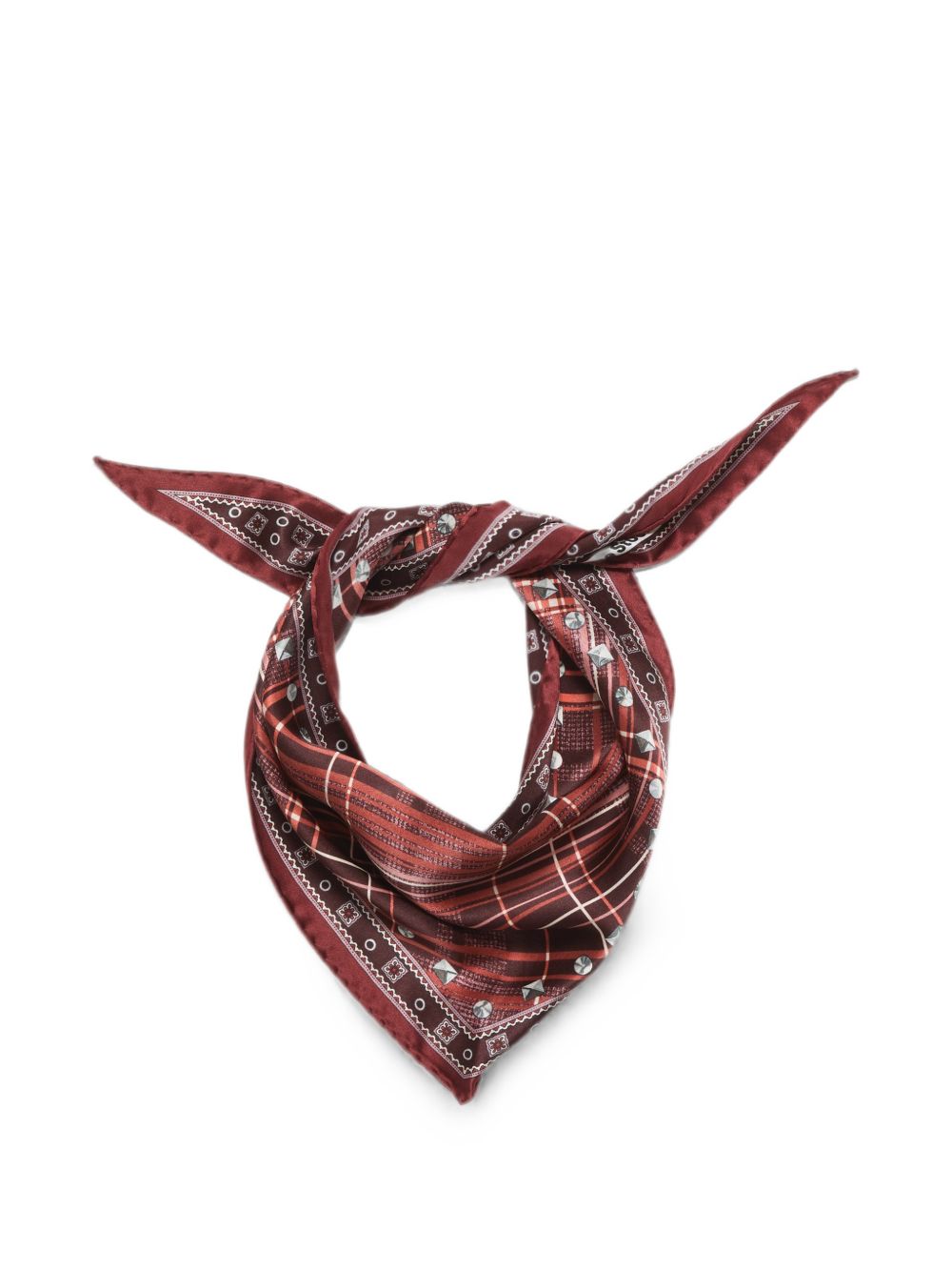 CHECKED SILK HEADBAND