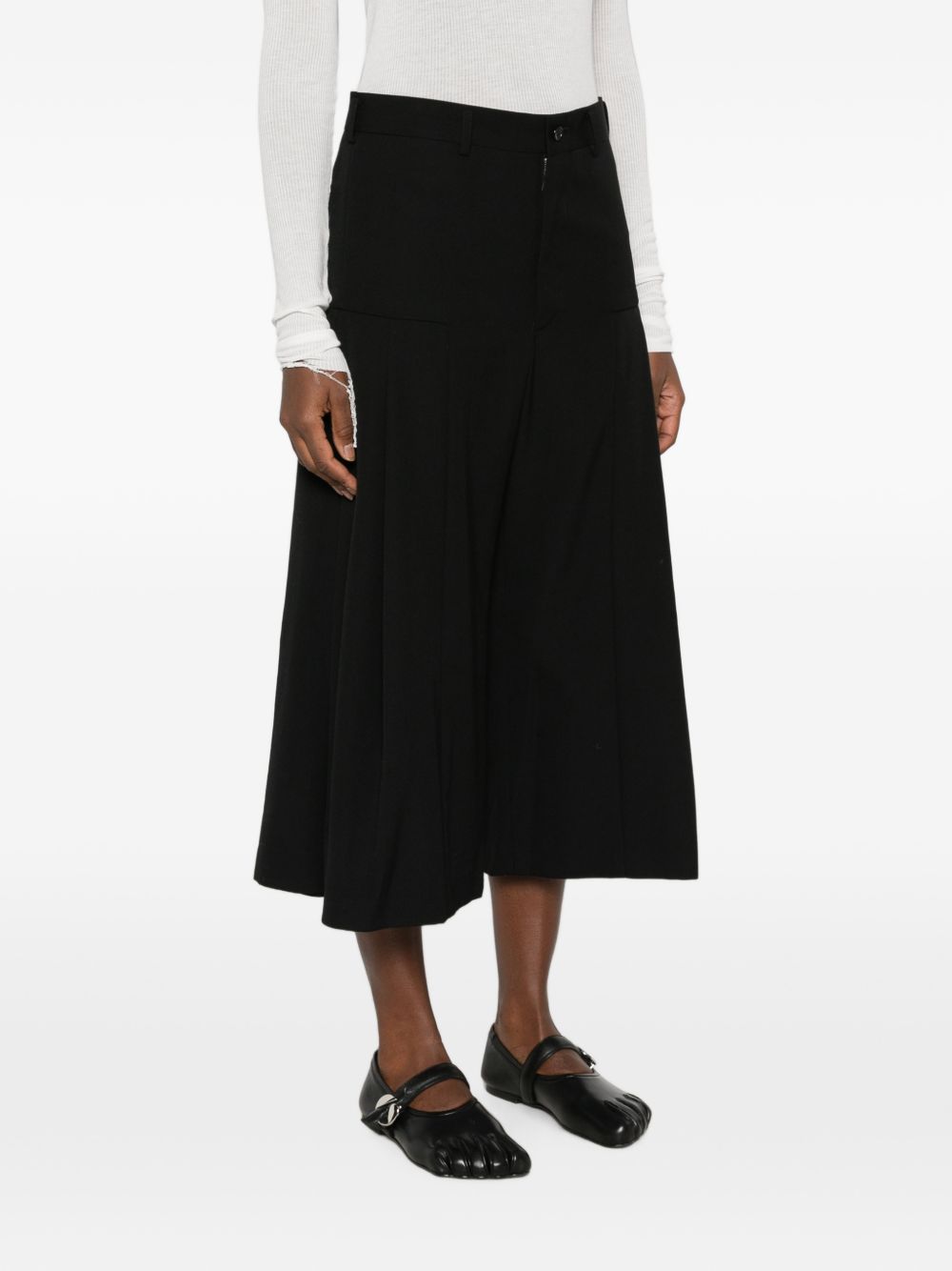 WOOL WIDE-LEG TROUSERS