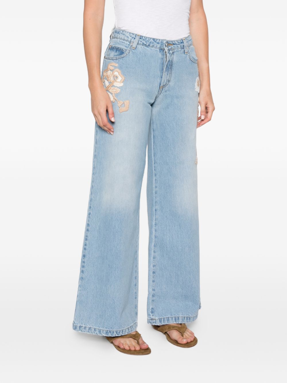 EMBROIDERED DENIM JEANS