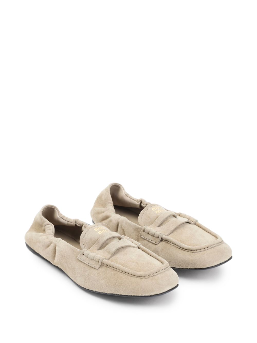 RUCHES SUEDE LEATHER LOAFERS