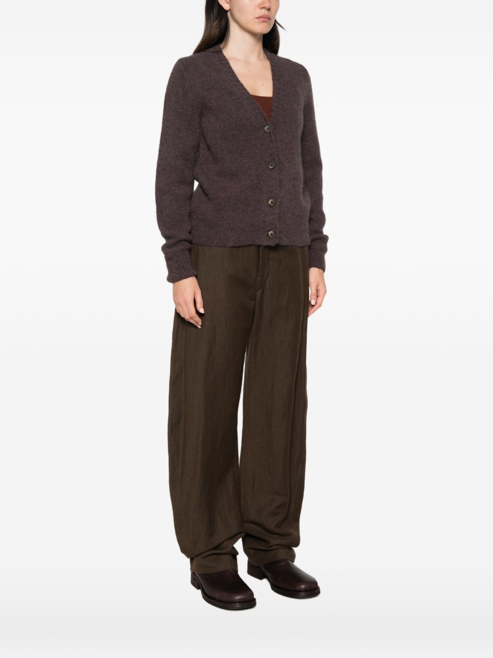 WOOL V-NECKED CARDIGAN