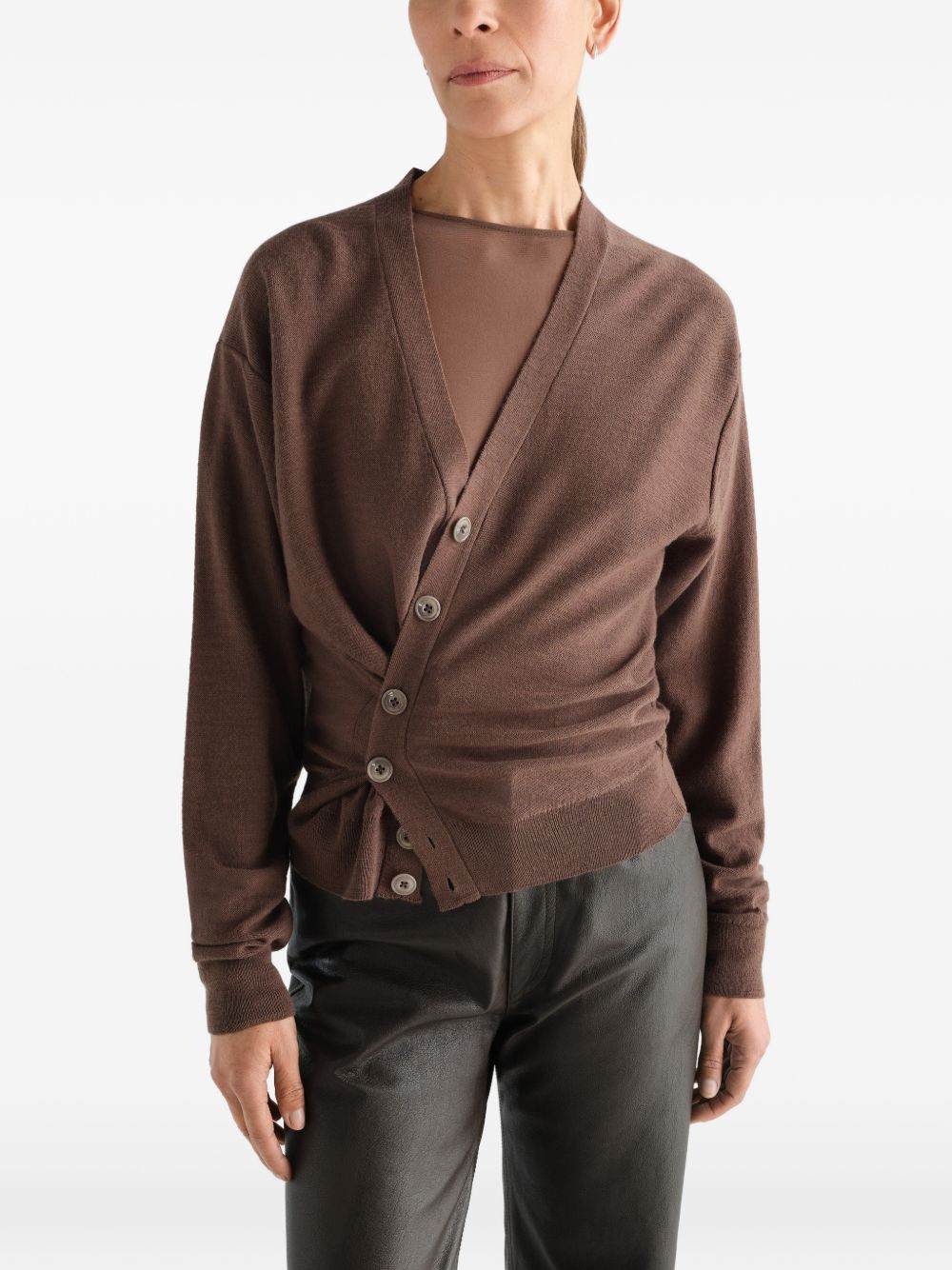 WOOL BLEND TWISTED CARDIGAN