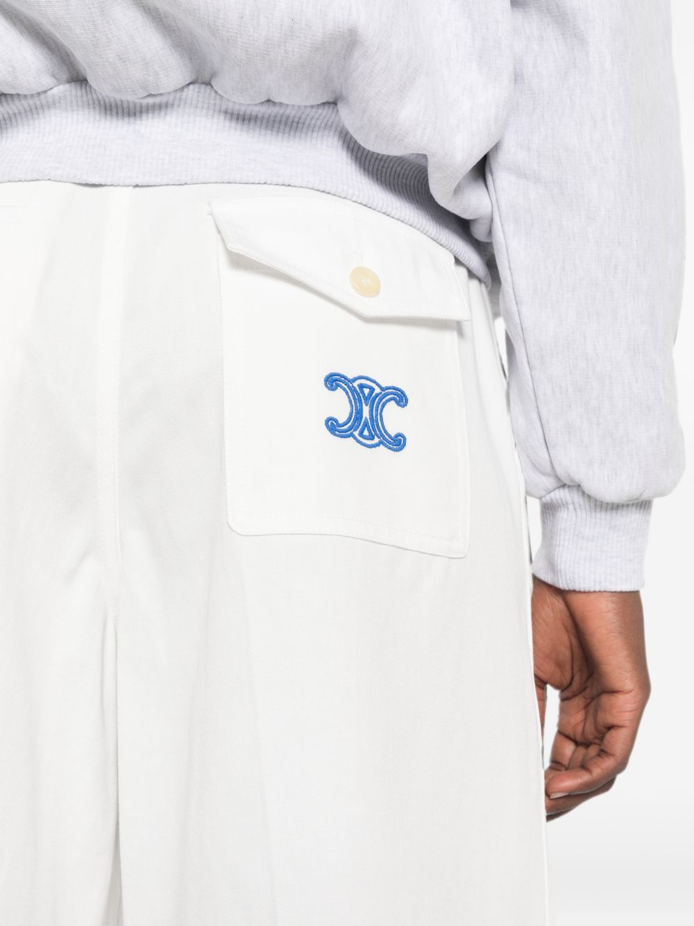 COTTON WIDE-LEG TROUSERS