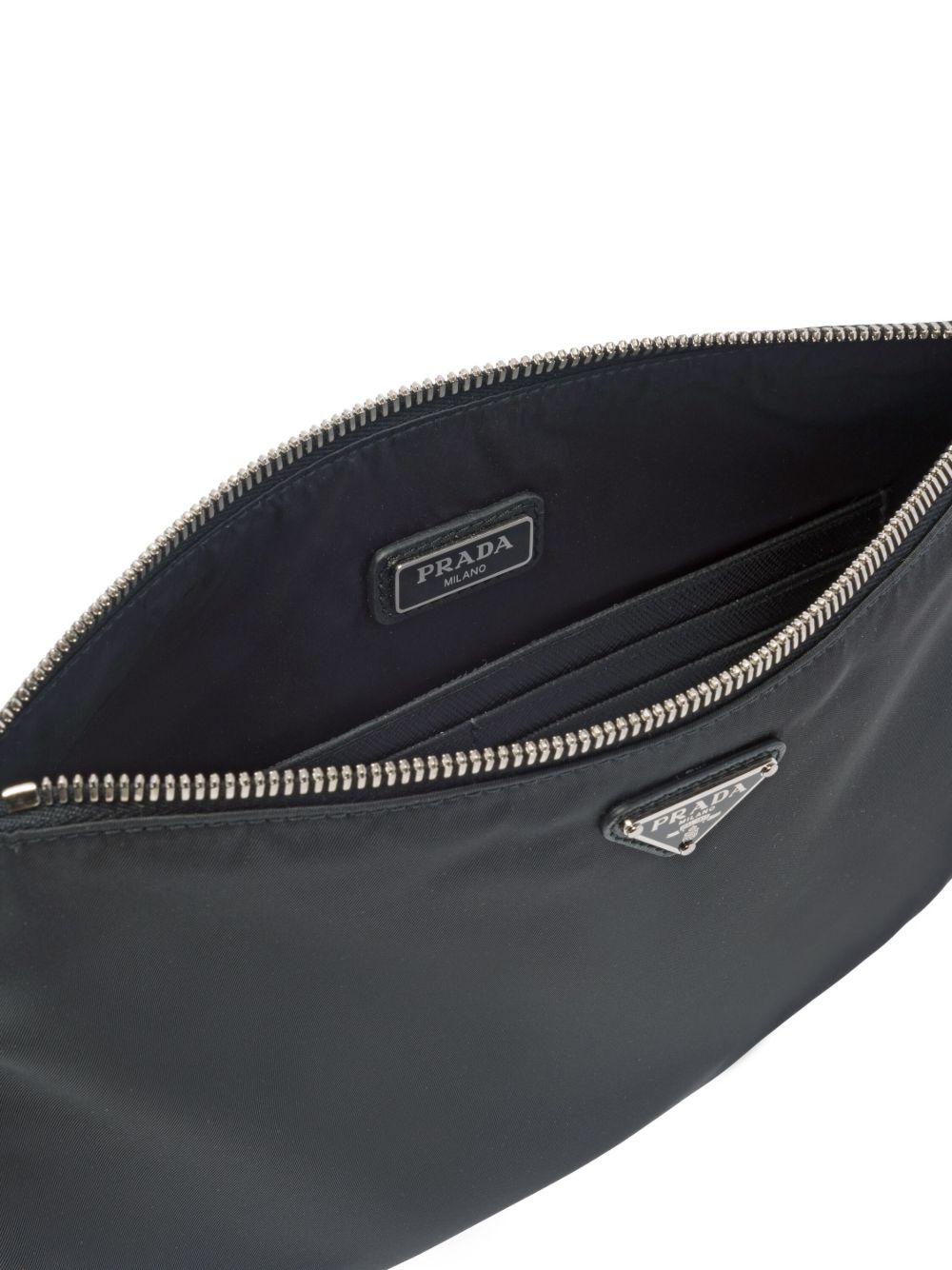 RE-NYLON AND SAFFIANO POUCH