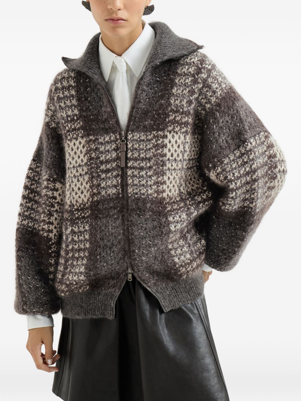 WOOL ZIPPED CARDIGAN