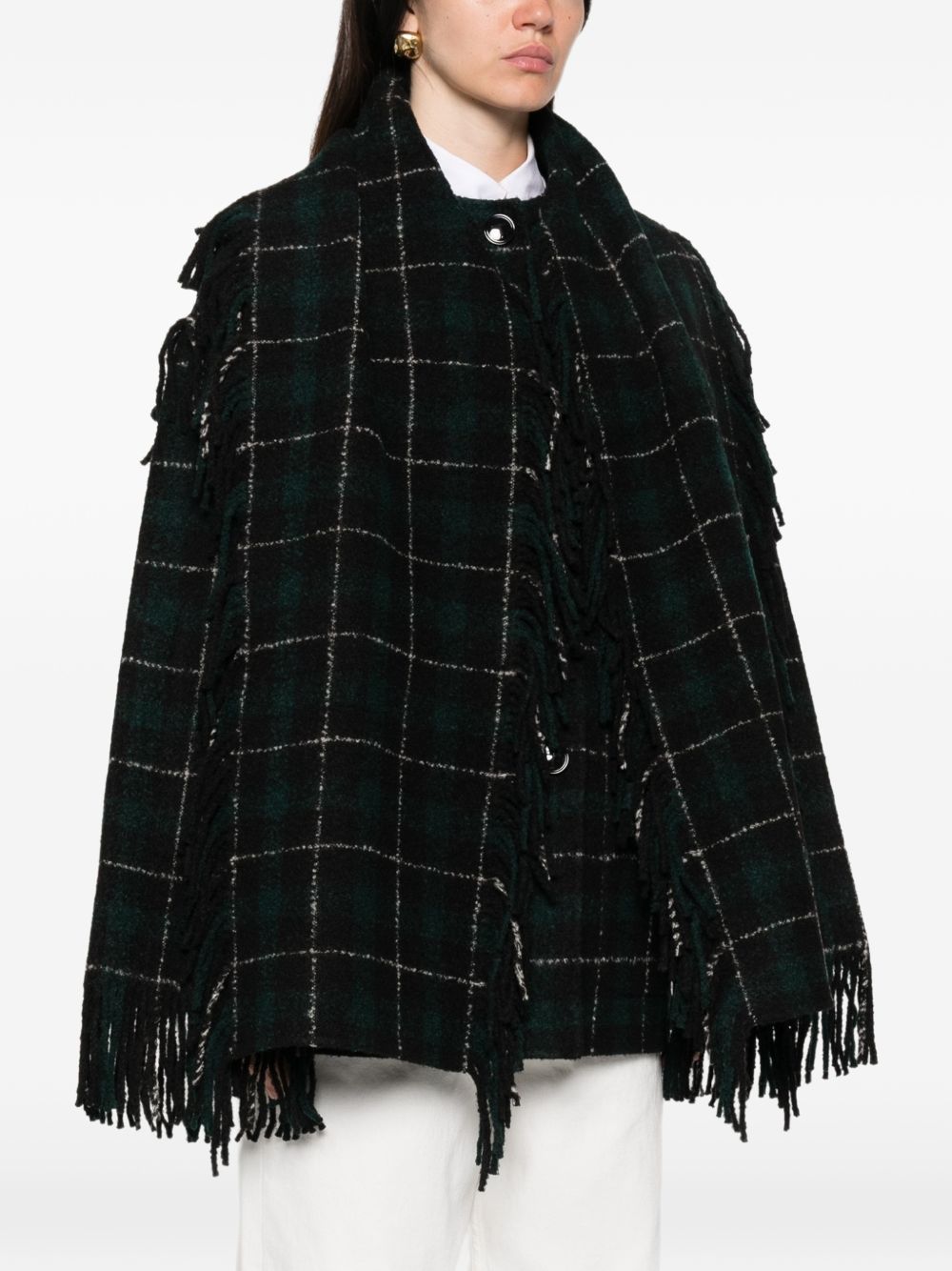WOOL FRINGED SCARF JACKET