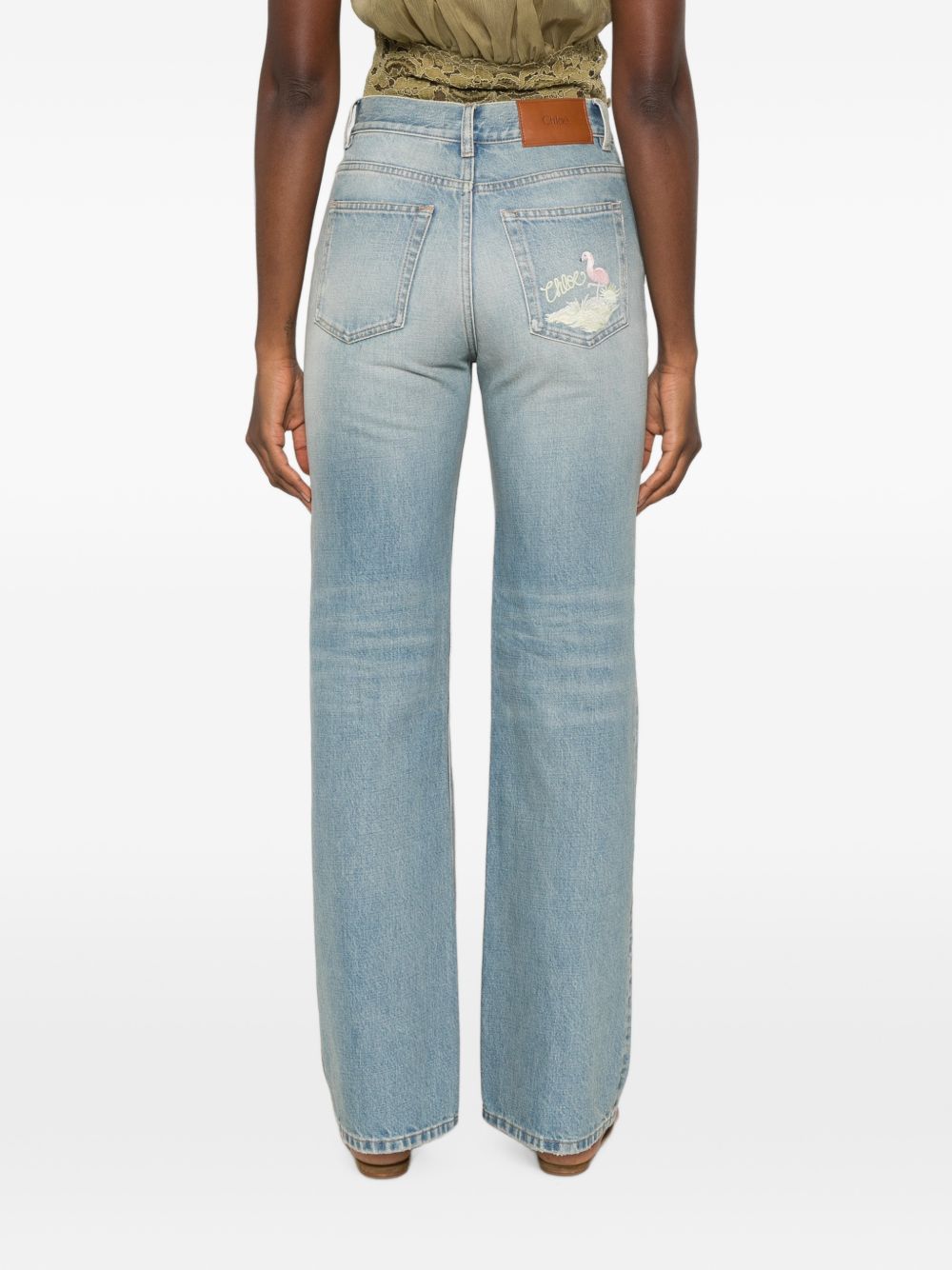 FLARED LEG DENIM JEANS