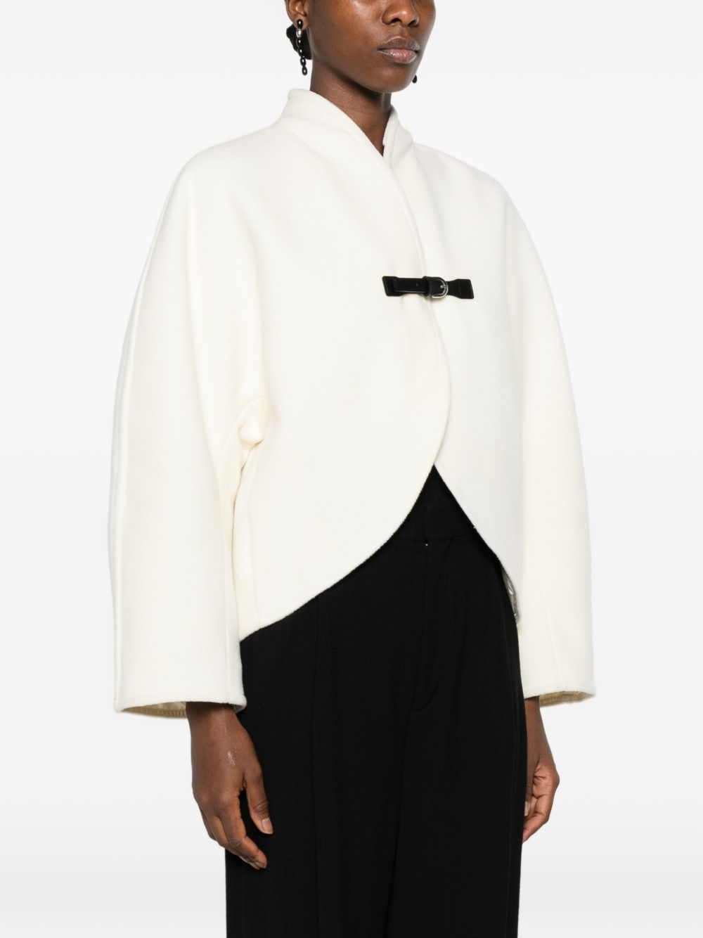 WOOL BLEND CROPPED COAT