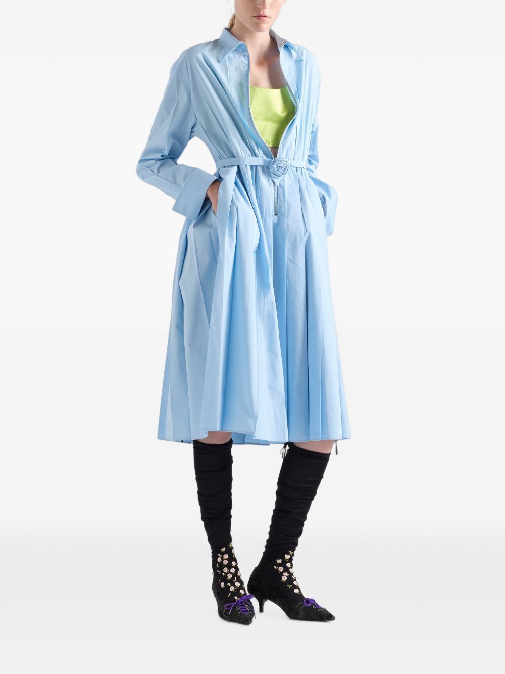 POPELINE COTTON MIDI DRESS