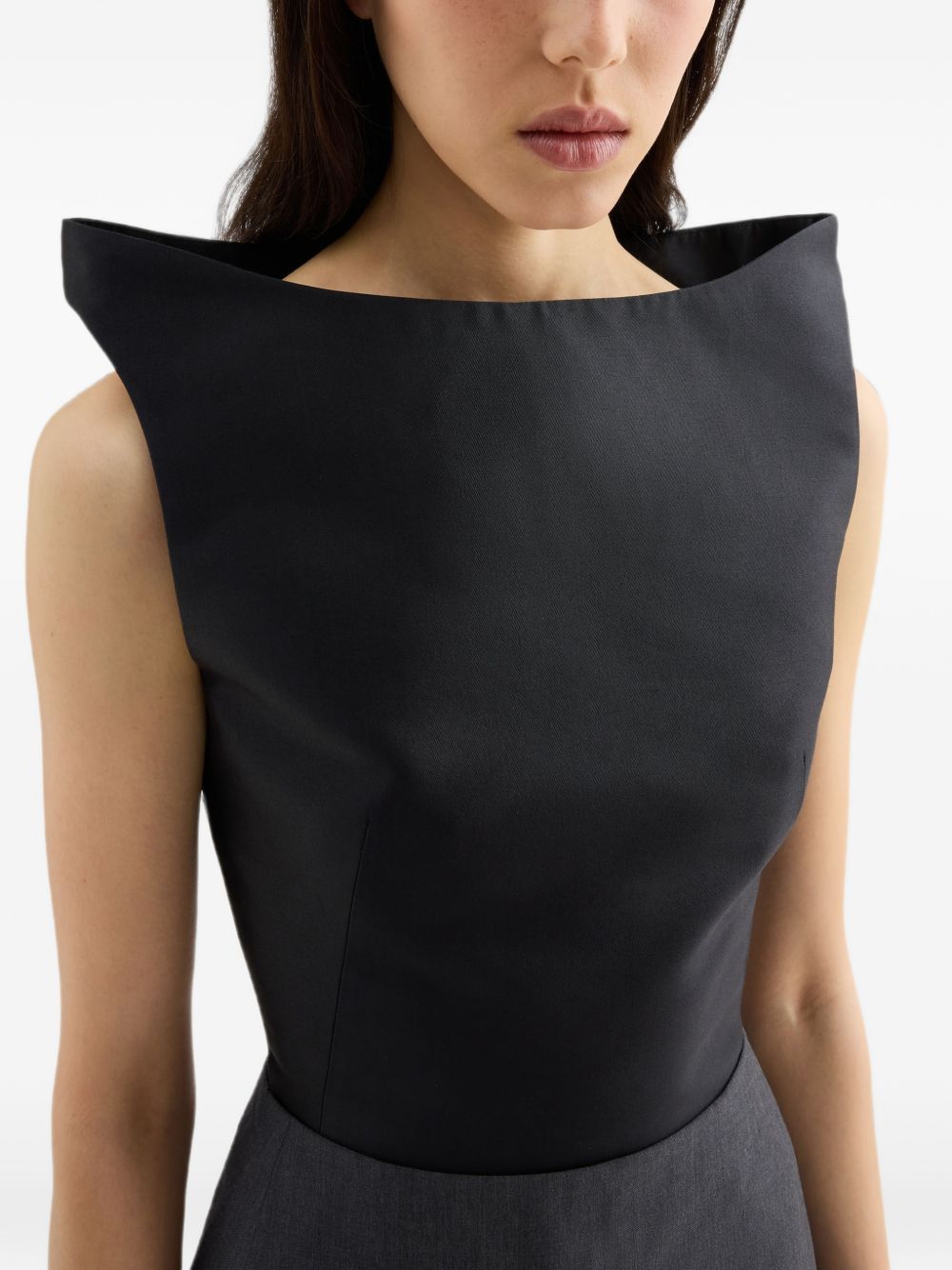 SILK AND WOOL CROPPED TOP