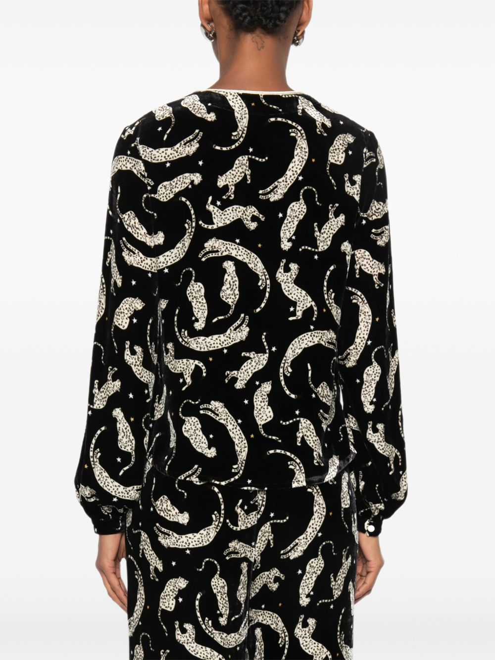 PRINTED VELVET BLOUSE