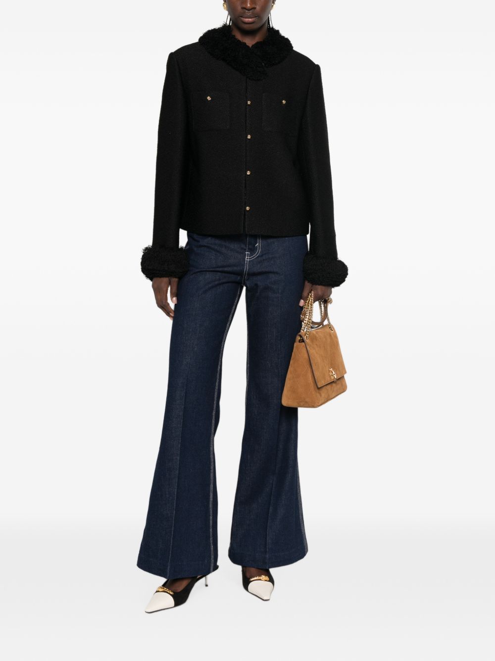FRINGED WOOL BLEND JACKET