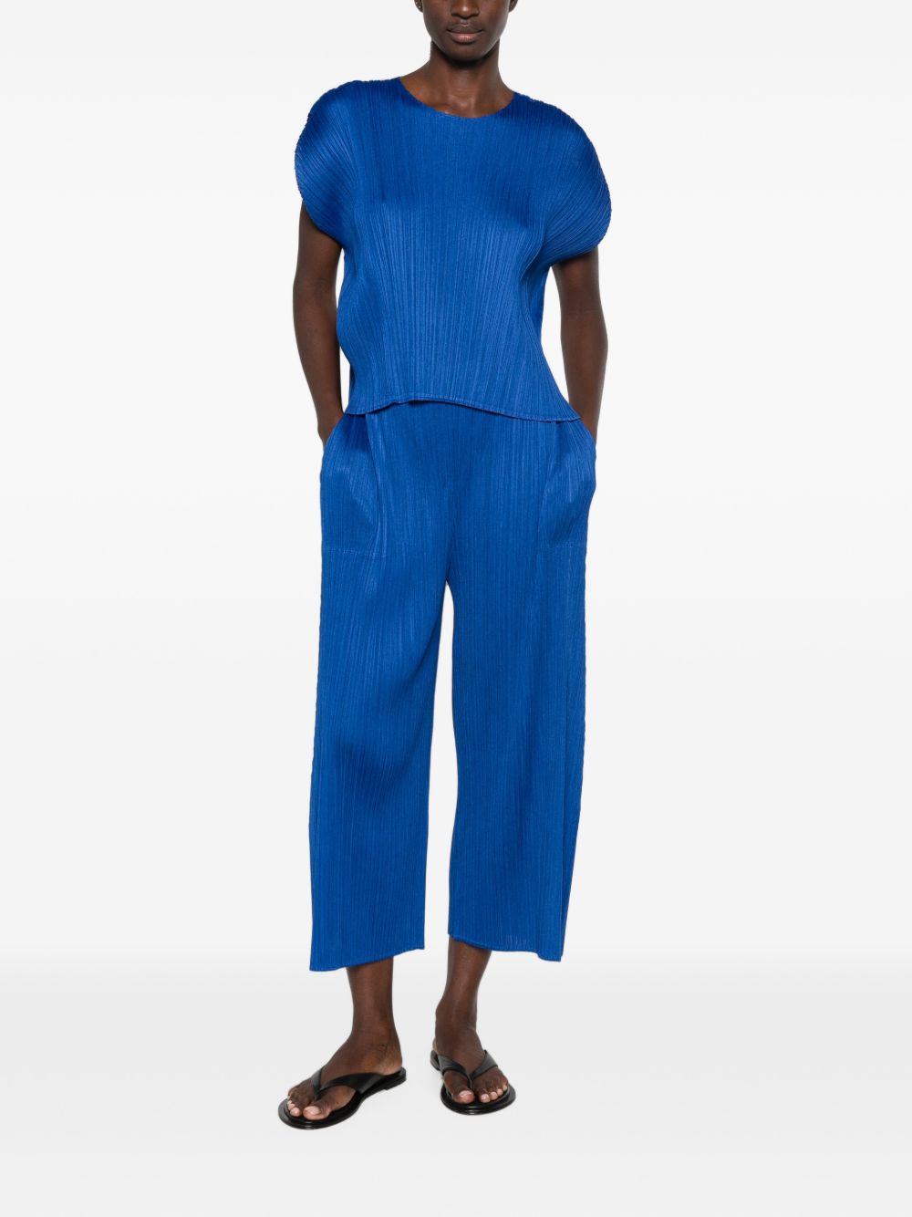 PLEATED WIDE-LEG TROUSERS