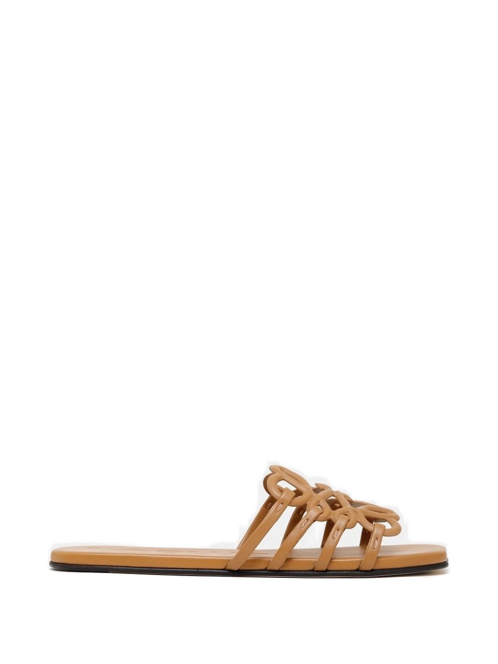 PETAL ANAGRAM LEATHER SANDALS