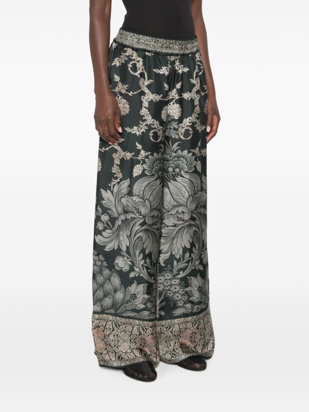 PRINTED SILK TROUSERS