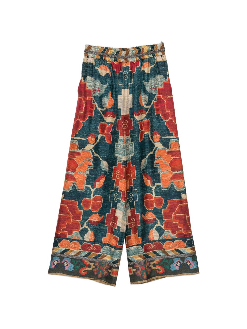 PRINTED SILK TROUSERS