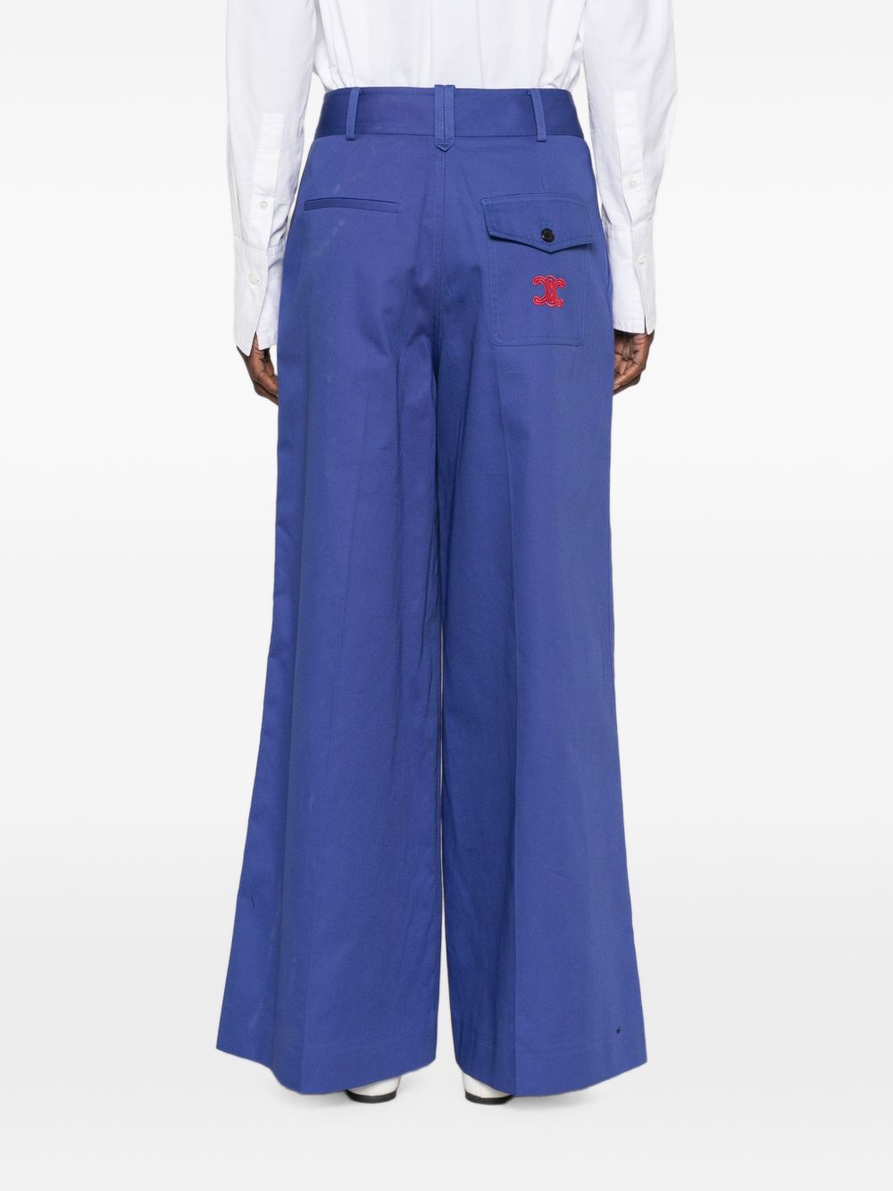 COTTON WIDE-LEG TROUSERS