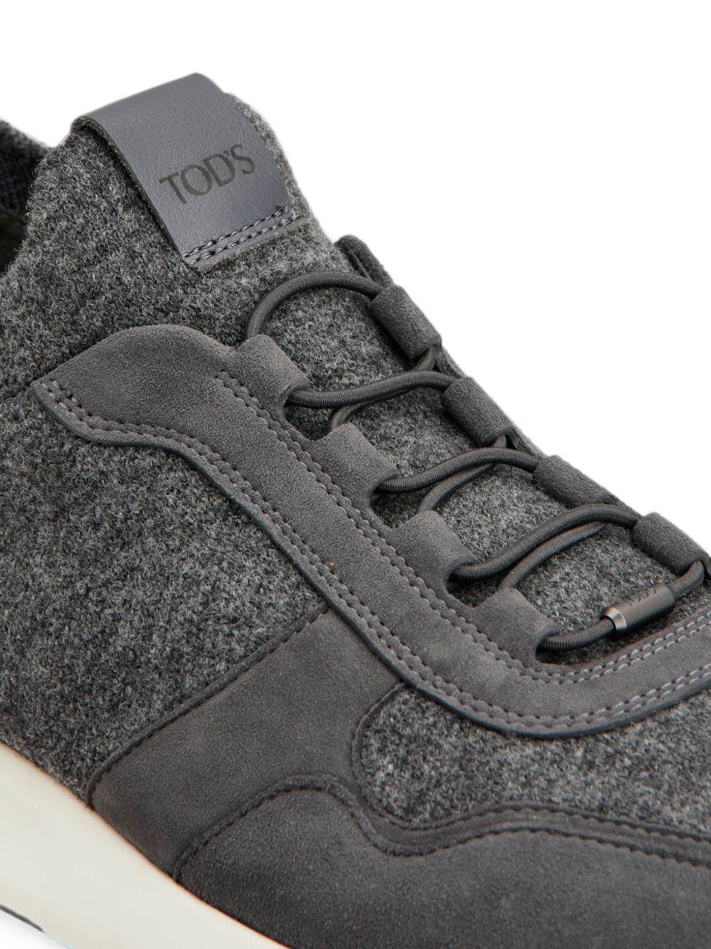 LEATHER AND KNIT SNEAKERS