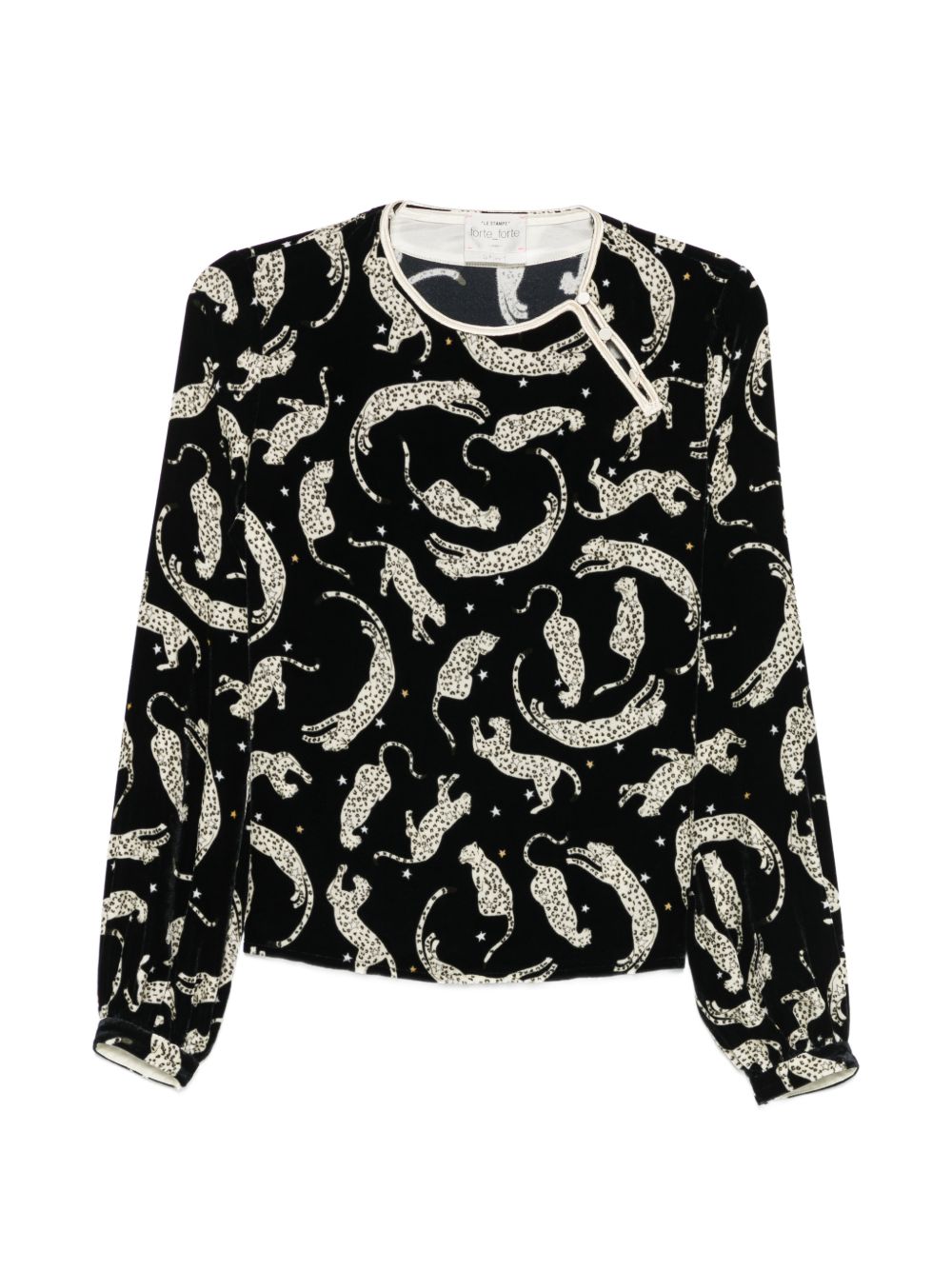 PRINTED VELVET BLOUSE