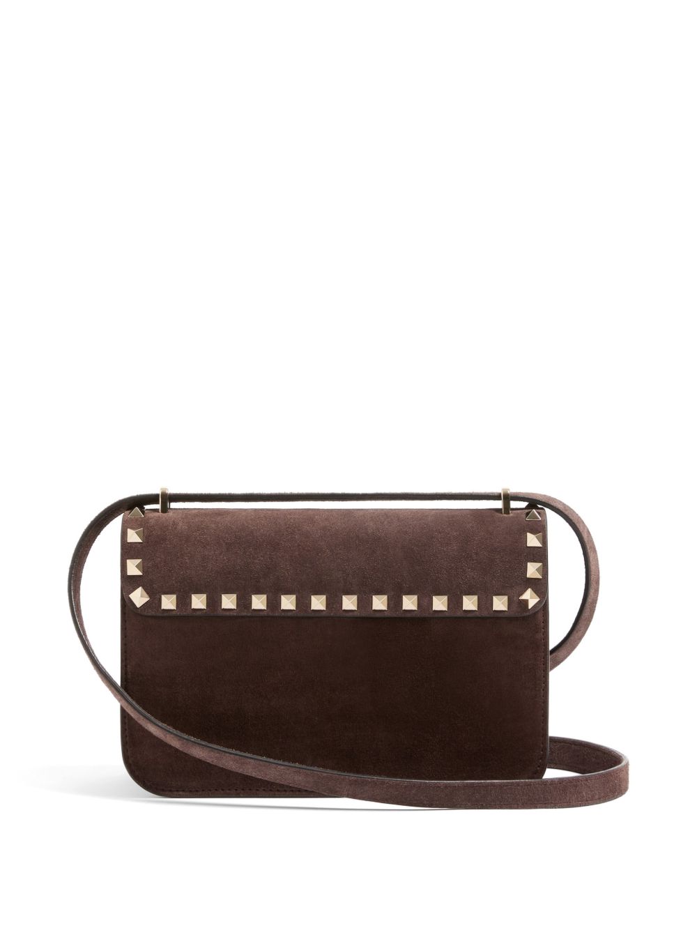 ROCKSTUD SUEDE LEATHER SHOULDER BAG