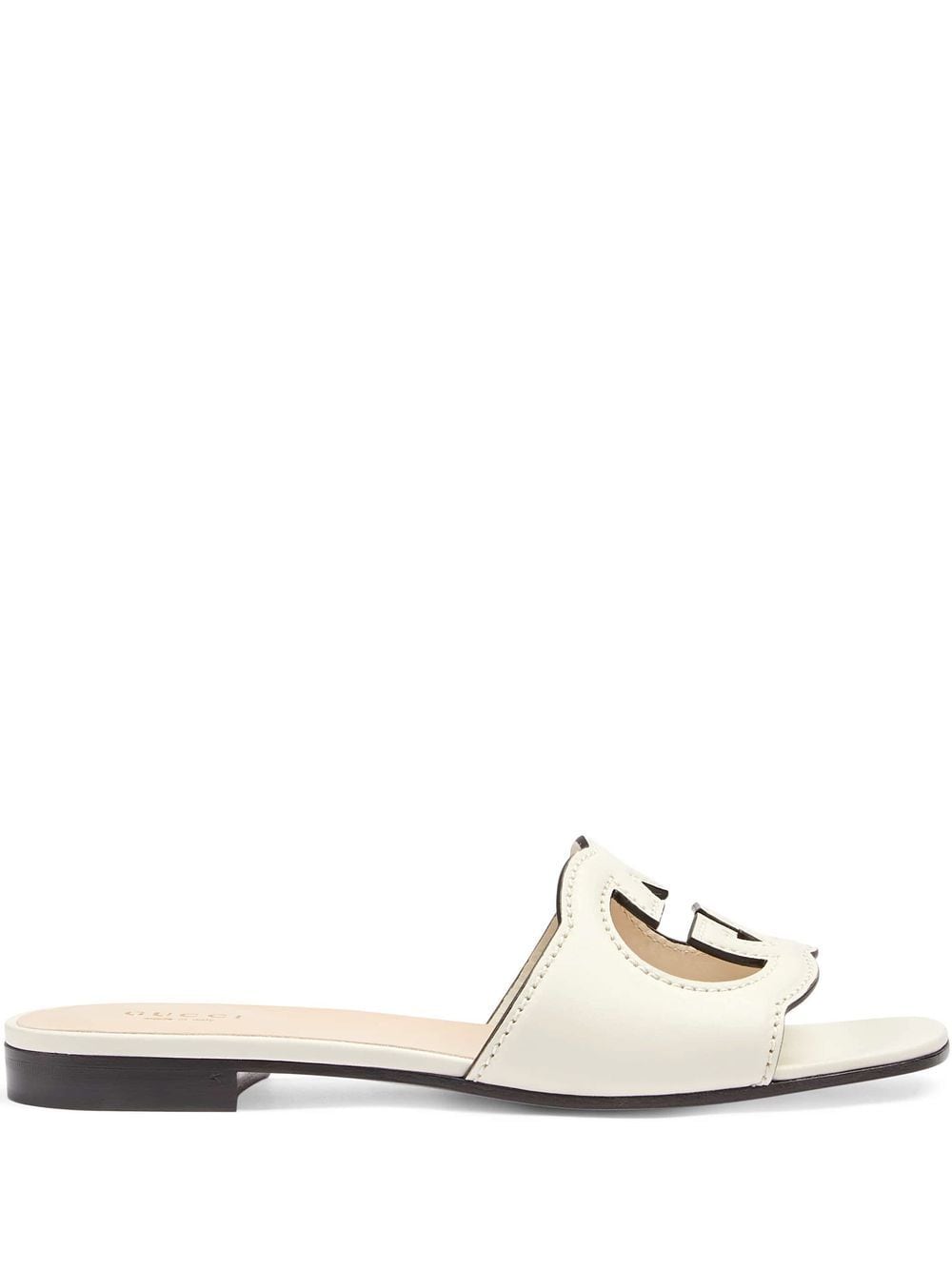 GUCCI CUT LEATHER FLAT SANDALS