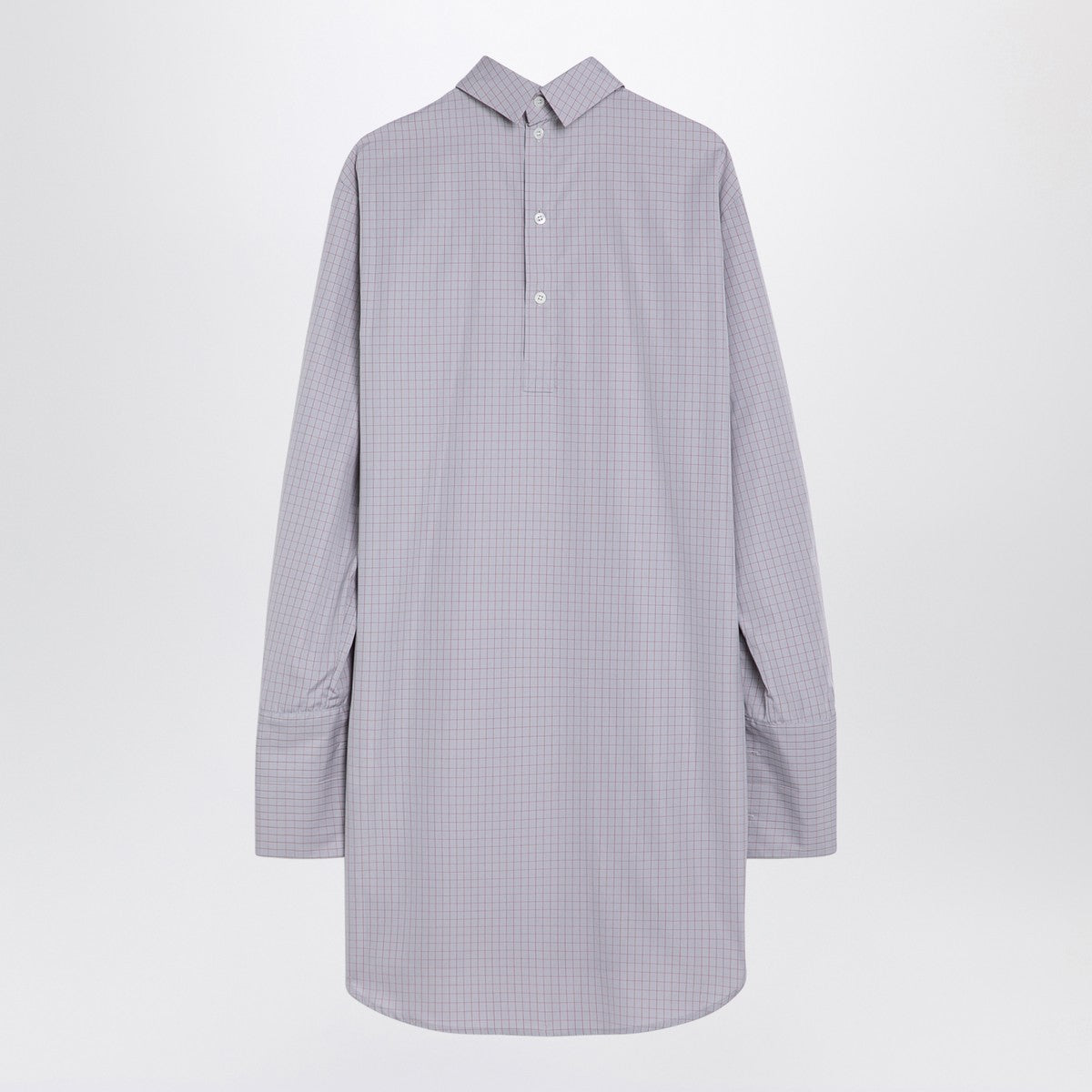 Dries Van Noten Light blue checked popeline turtleneck shirt Dries Van Noten 