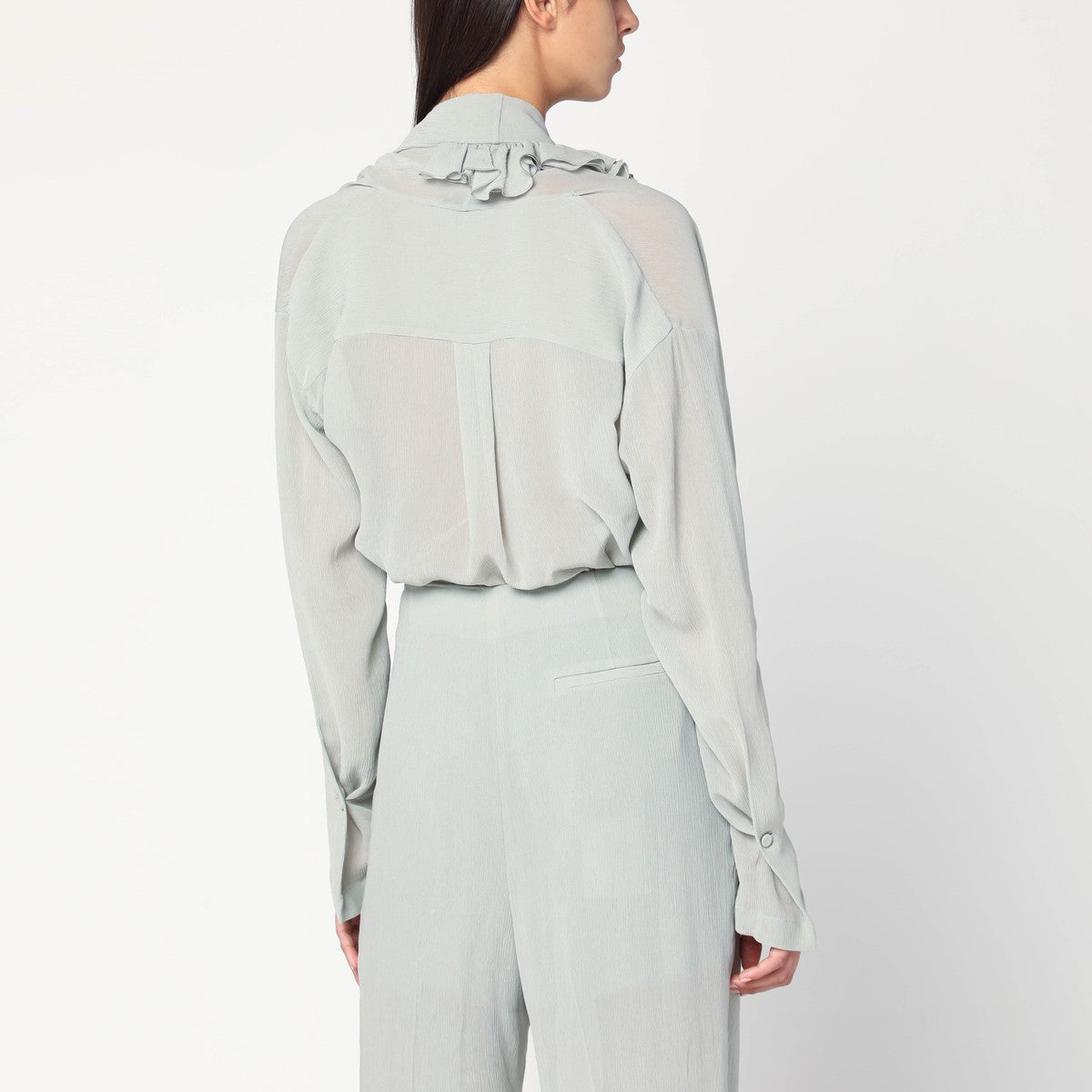 Alberta Ferretti Ice-colored shirt with floral detail Alberta Ferretti 