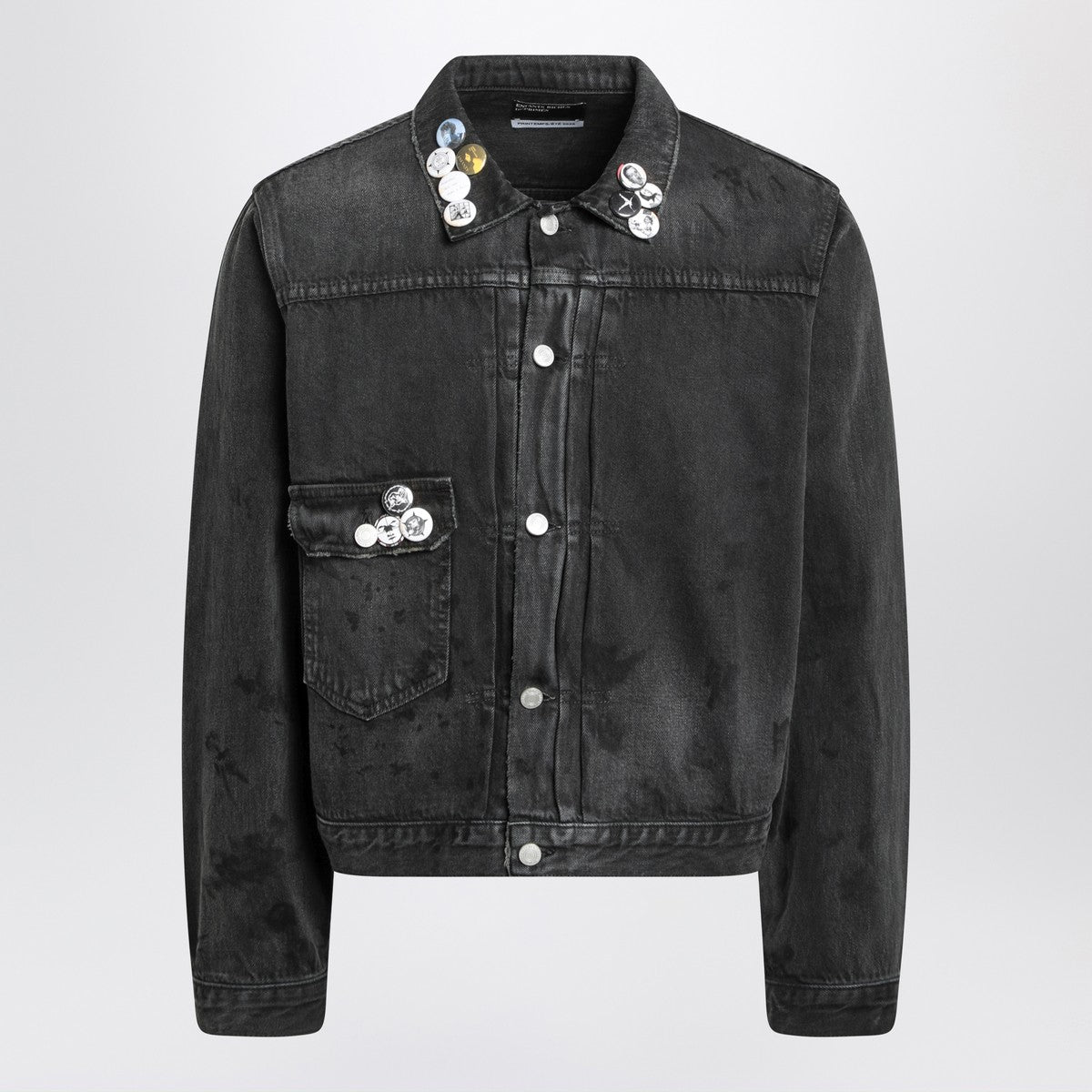 Enfants Riches Déprimés Type VII Pin Assemblage jacket in grey denim Enfants Riches Déprimés 