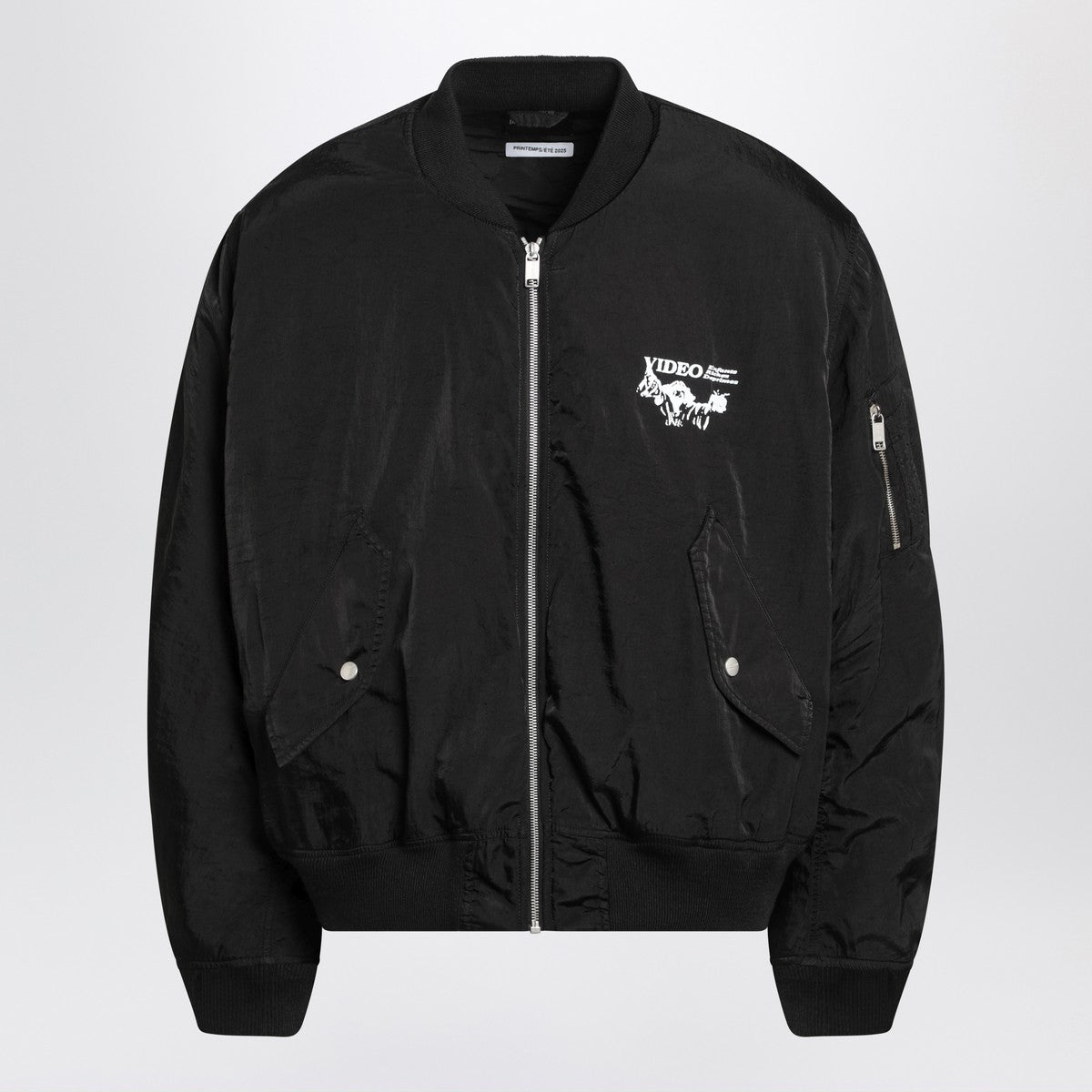Enfants Riches Déprimés Enfants Video bomber jacket with zip in black Enfants Riches Déprimés 