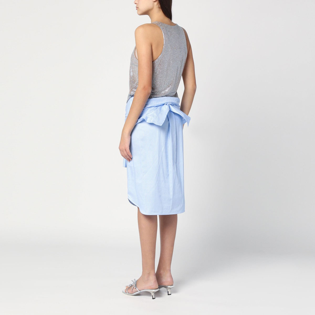 Giuseppe di Morabito Shirt dress in light blue with rhinestones Giuseppe Di Morabito 