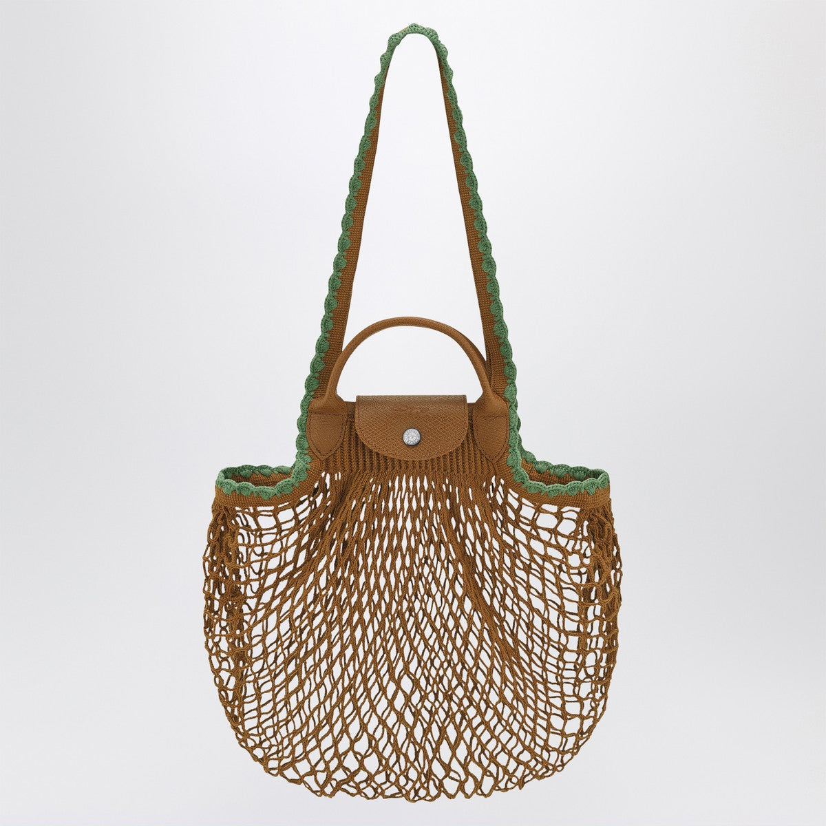 Longchamp L La Pliage mesh bag in Tobacco colour Longchamp 