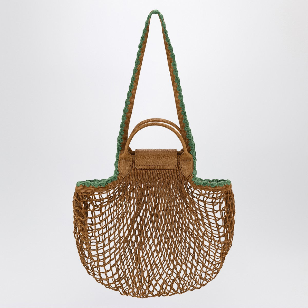 Longchamp L La Pliage mesh bag in Tobacco colour Longchamp 