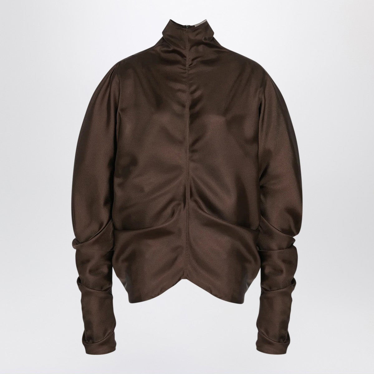 The Row Miles top in taupe silk The Row 