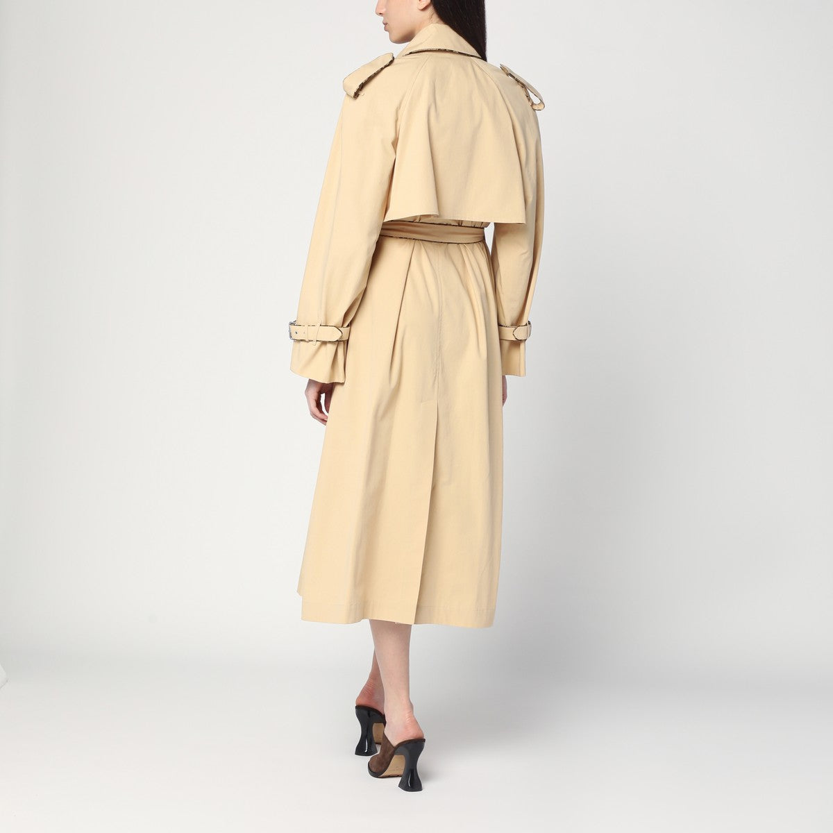 Dries Van Noten Double-breasted beige trench coat in cotton Dries Van Noten 