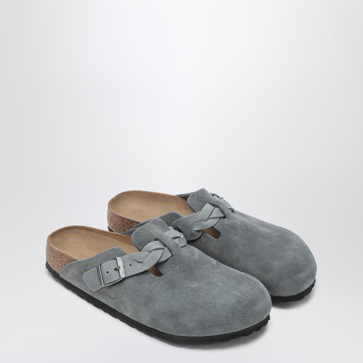 Birkenstock Slipper Boston Braided colour Basalt Gray Birkenstock 
