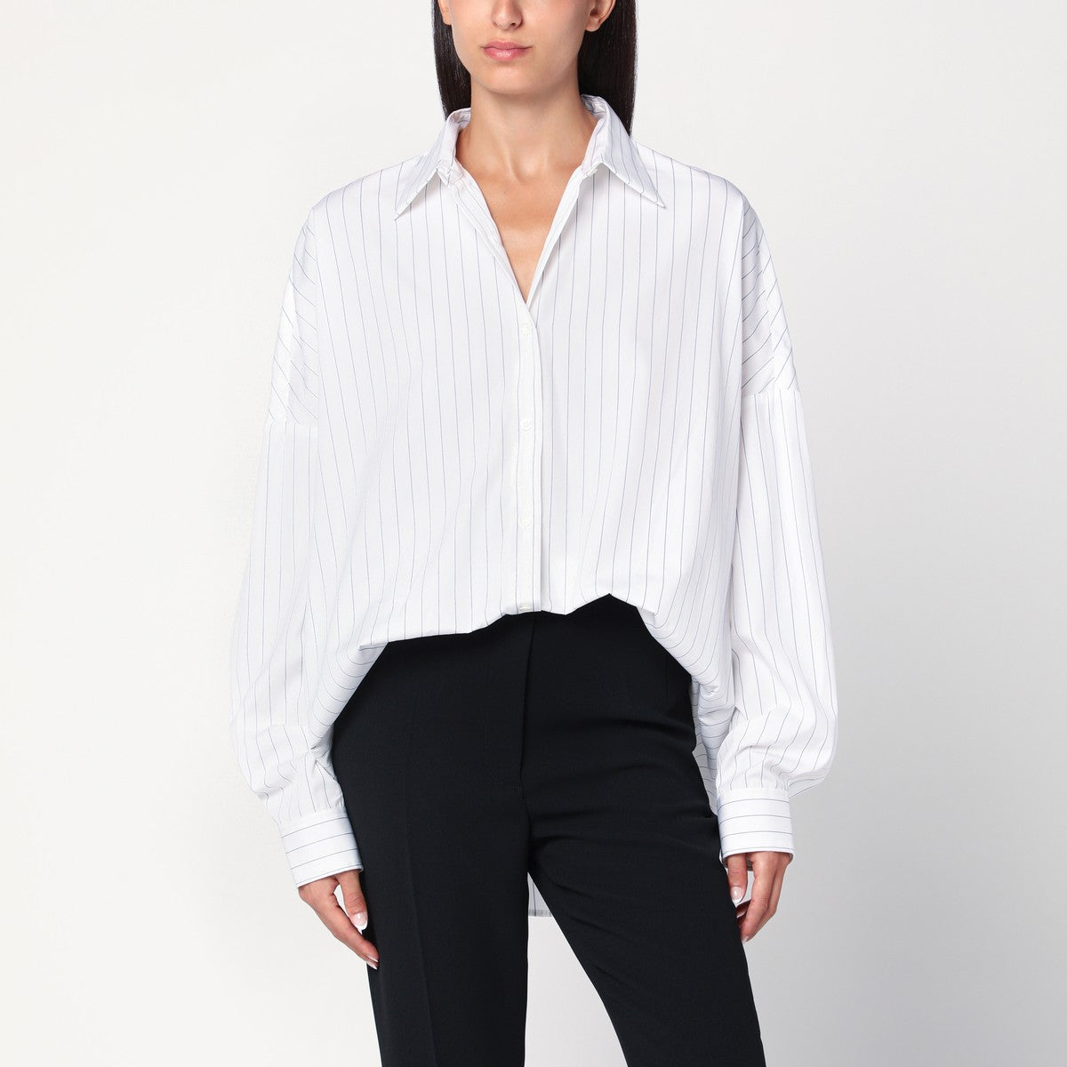 Dries Van Noten Wide white pinstriped shirt Dries Van Noten 