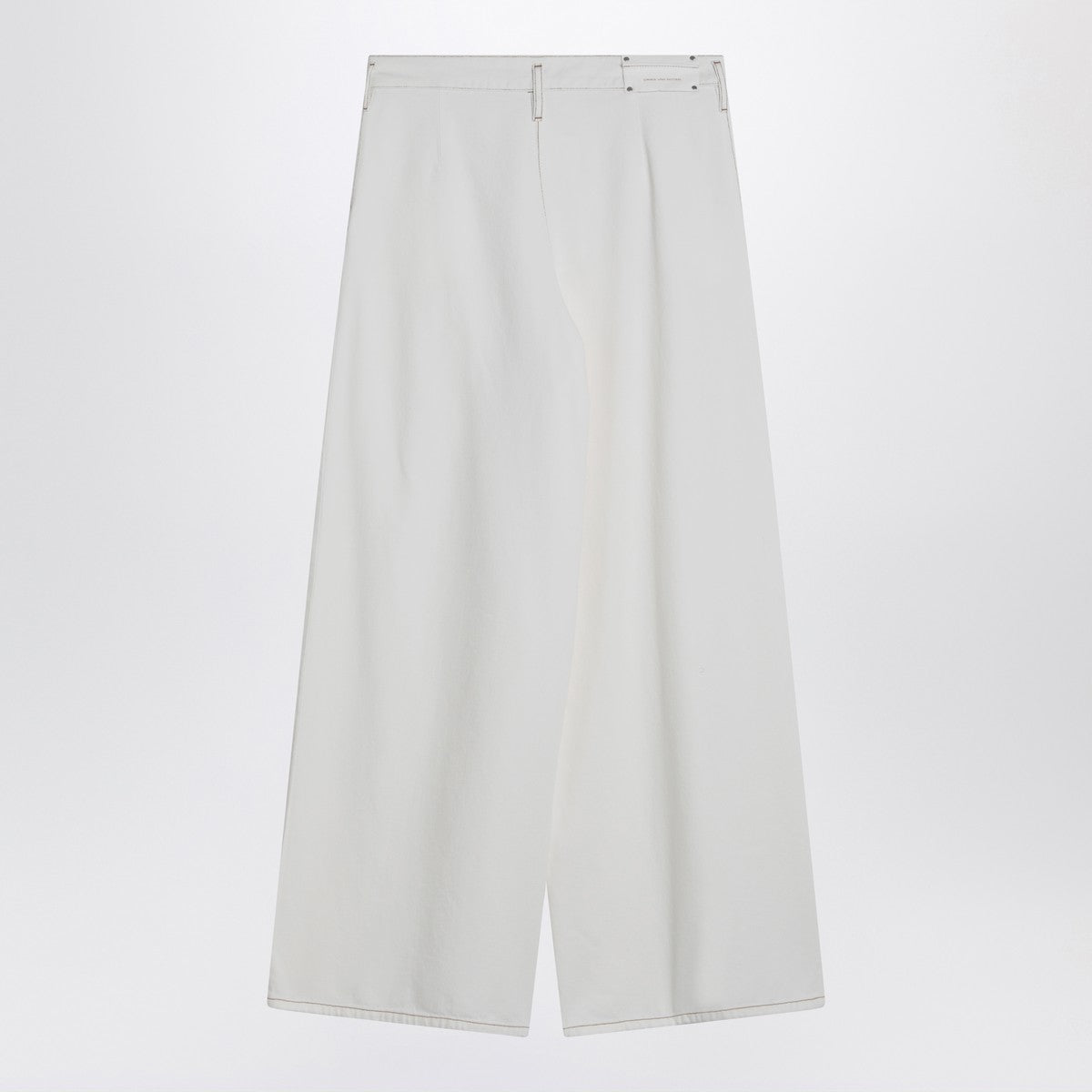 Dries Van Noten Wide white trousers in cotton Dries Van Noten 