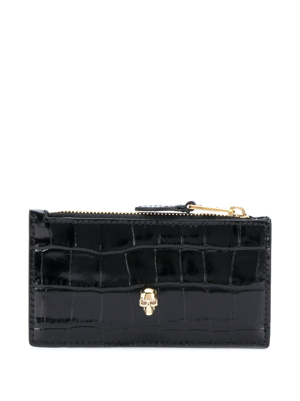 Alexander McQueen Skull zipped leather card case Alexander McQueen