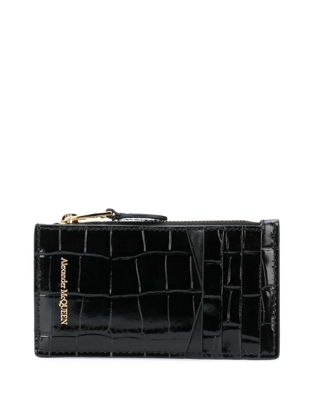 Alexander McQueen Skull zipped leather card case Alexander McQueen