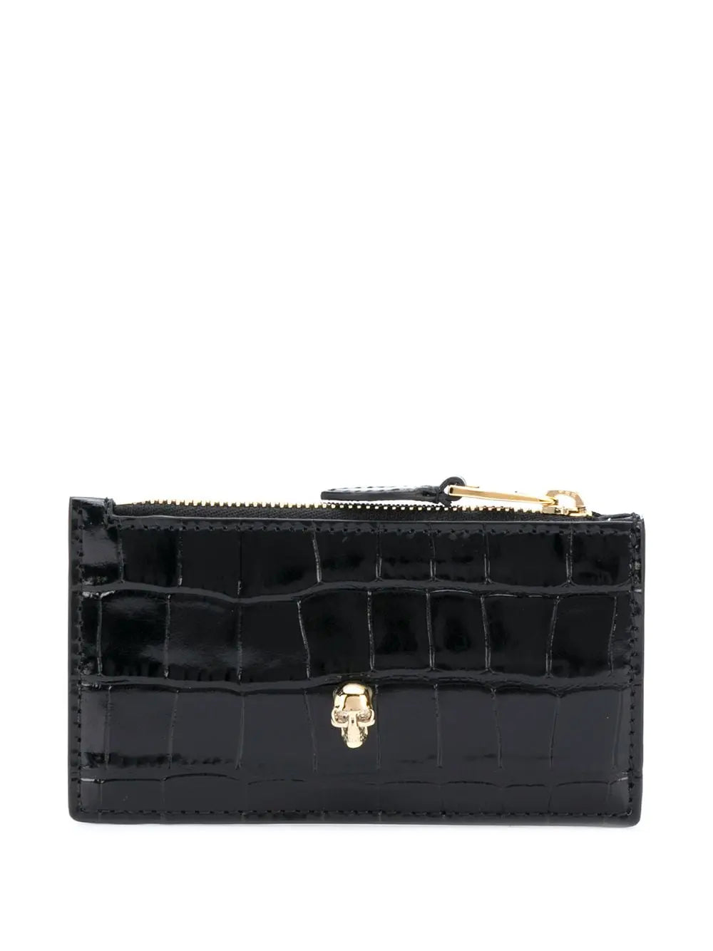 Alexander McQueen Skull zipped leather card case Alexander McQueen