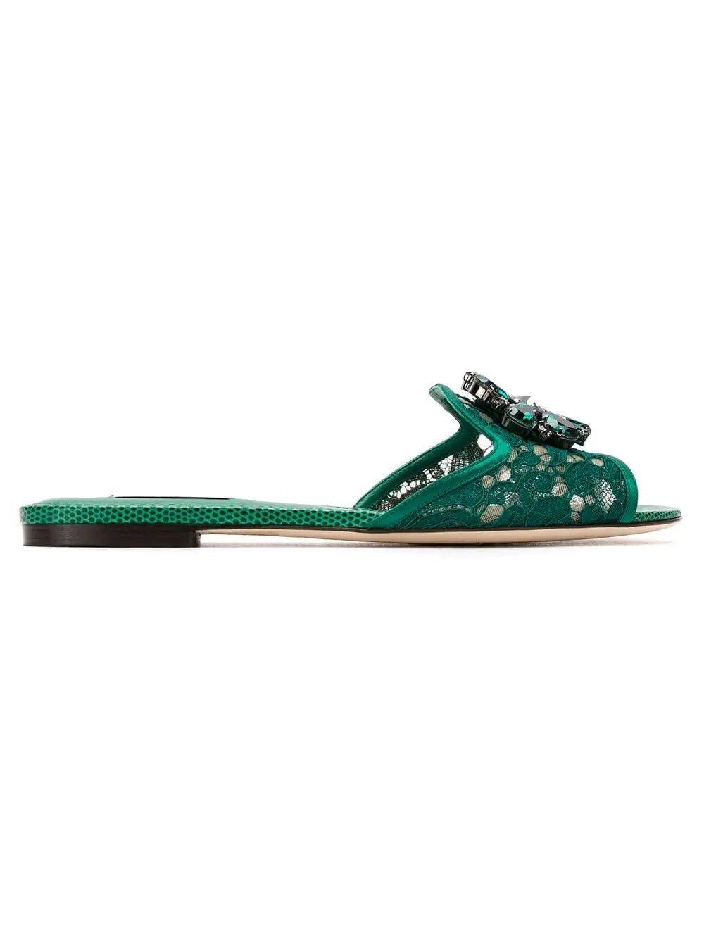 Dolce & Gabbana Slippers in lace with crystals Dolce & Gabbana